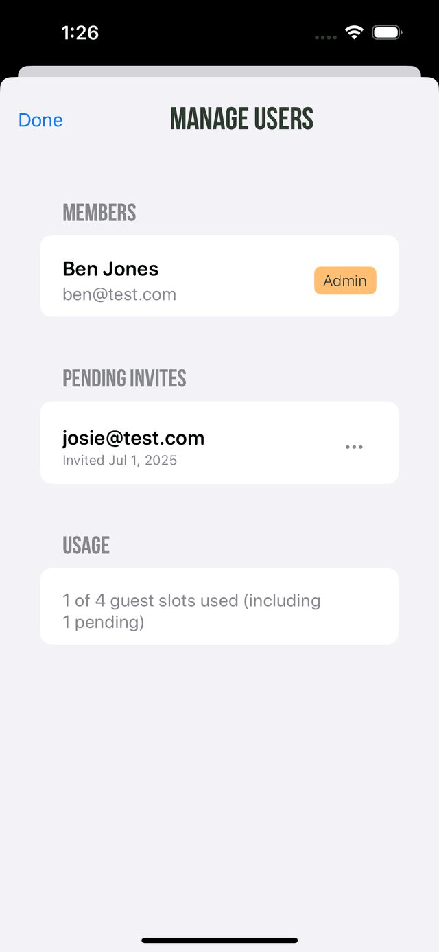 Simple list sharing